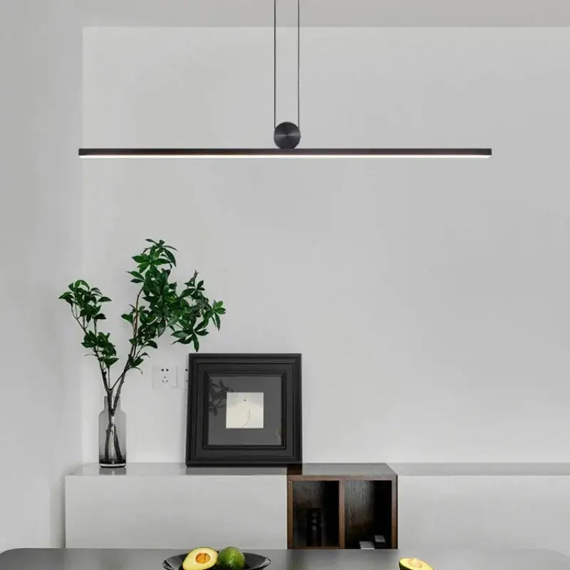 Modern black minimalist led pendant lights for dining room