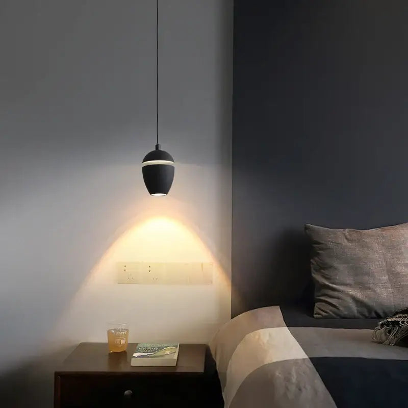 Minimalist white ceramic teardrop led pendant light for bedroom