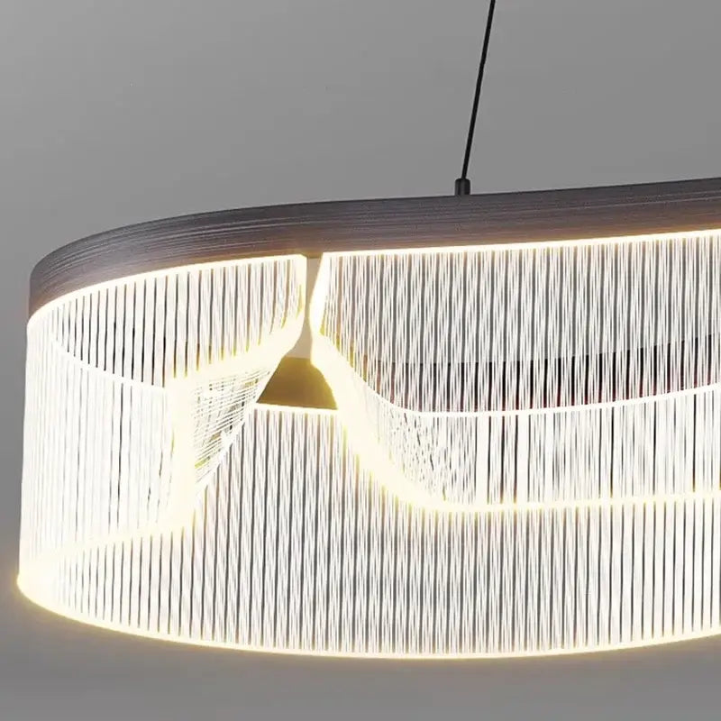 Modern oval black and crystal led pendant lights dining room