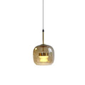 Modern smoked & clear glass led pendant lights for dining room