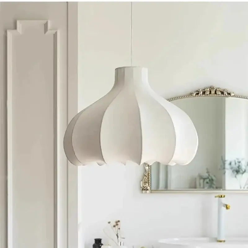 Retro pleated soft white led pendant lights for living room warm glow