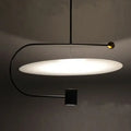 Modern minimalist gray and black pendant light fixture dining room