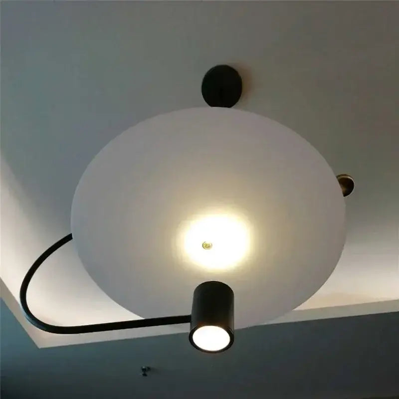 Modern minimalist gray and black pendant light fixture dining room