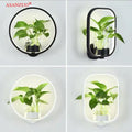 Modern silver led plant wall lamps for living room glass vase decor