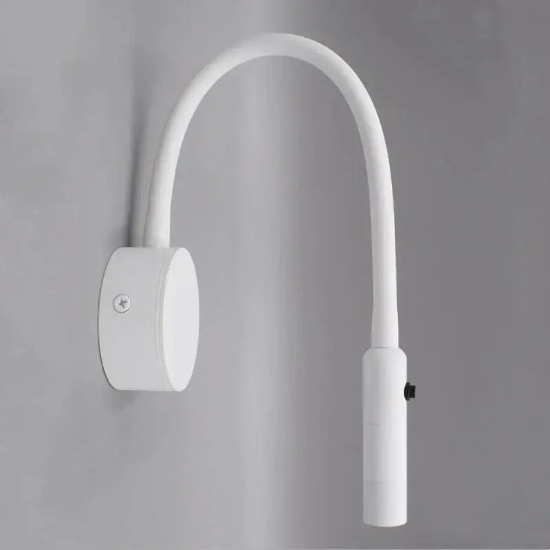 Flexible black & white led reading wall lamp for bedroom study