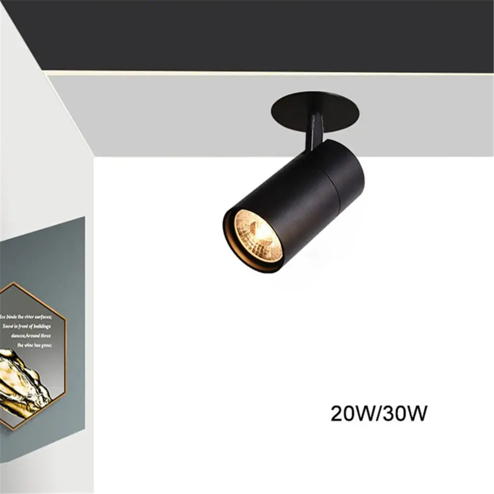 Modern cylindrical black & white led recessed ceiling lights kitchen