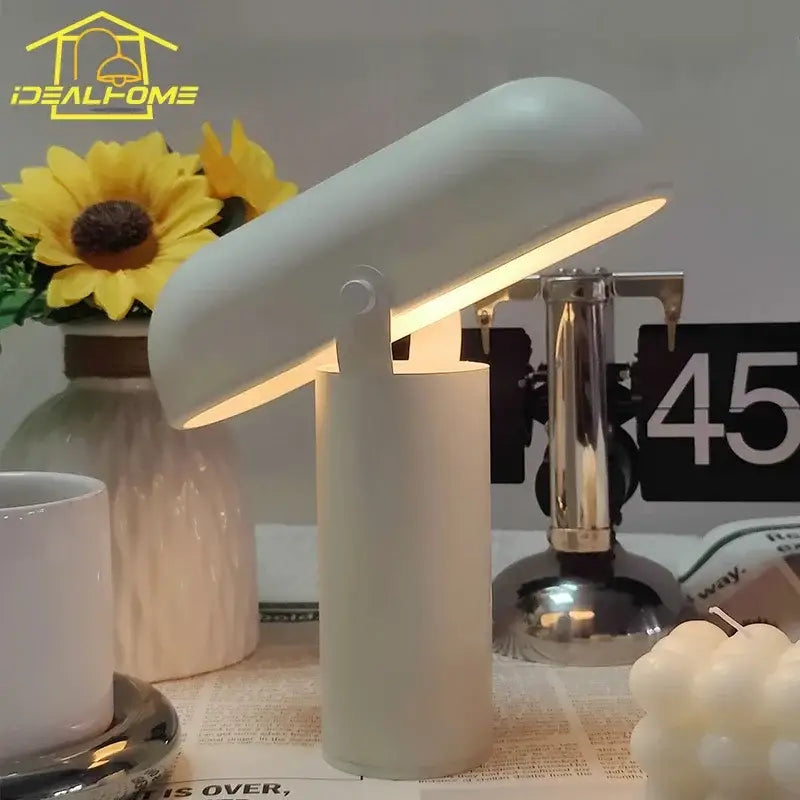 Modern burgundy led rechargeable table lamp for bedroom