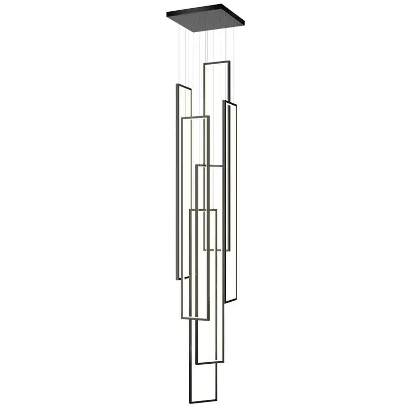 Modern gold decorbites led rectangle staircase chandelier living room
