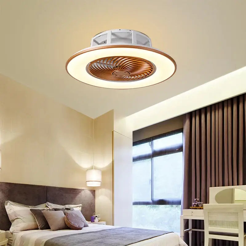 Modern black & white led remote control ceiling fan bedroom