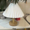 Retro pleated off-white table lamp set of 2 bedroom led light
