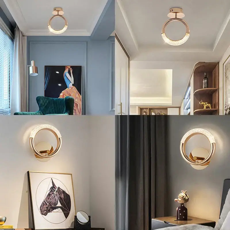 Modern gold & purple moon lamps set bedroom pendant light