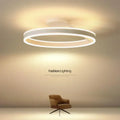 Modern black & white led ring chandelier for dining room