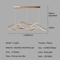 Modern gold led ring chandelier for dining room