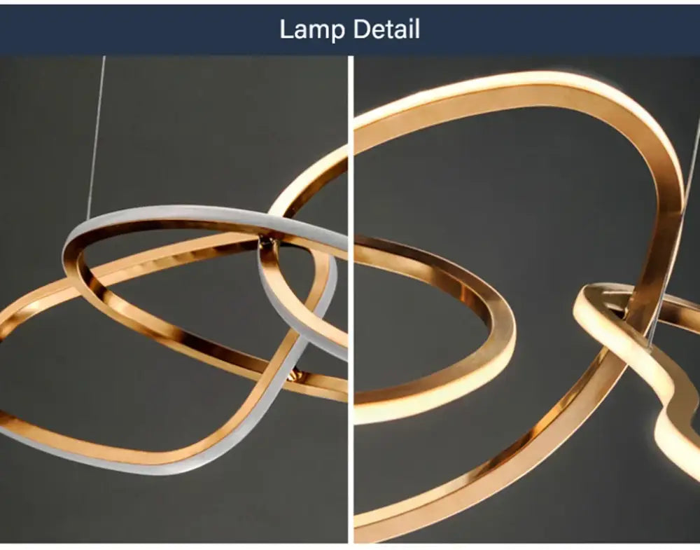 Modern gold led ring chandelier for dining room