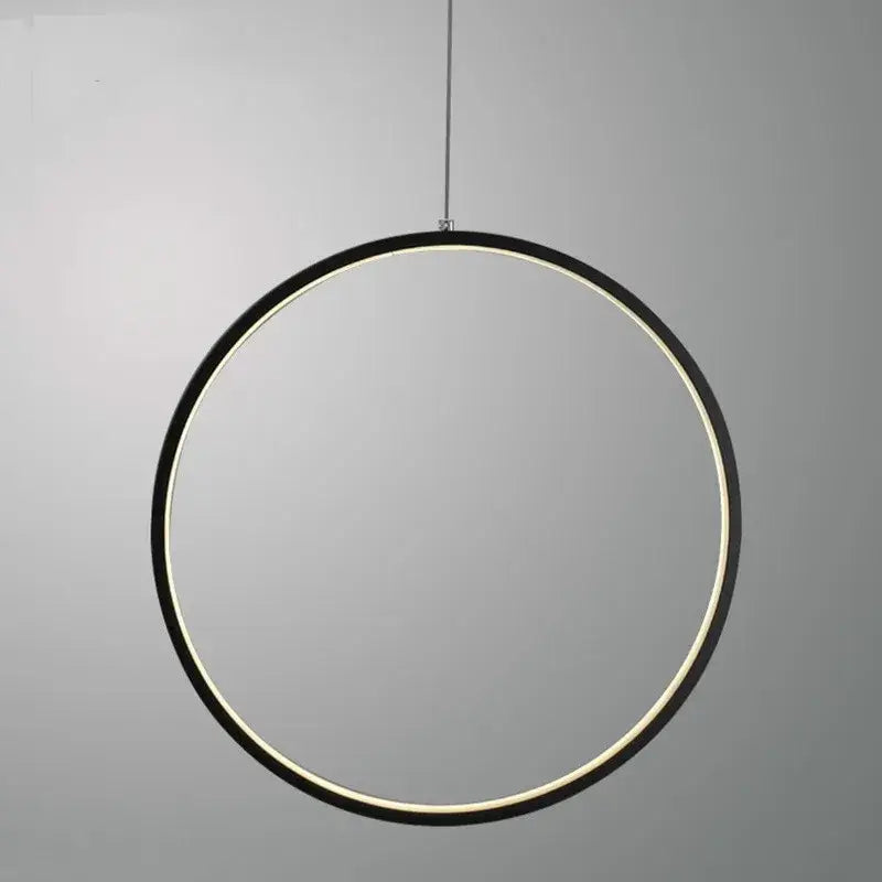 Minimalist black led ring chandelier living room pendant light