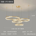 Modern gold interlocking led ring pendant chandelier living room