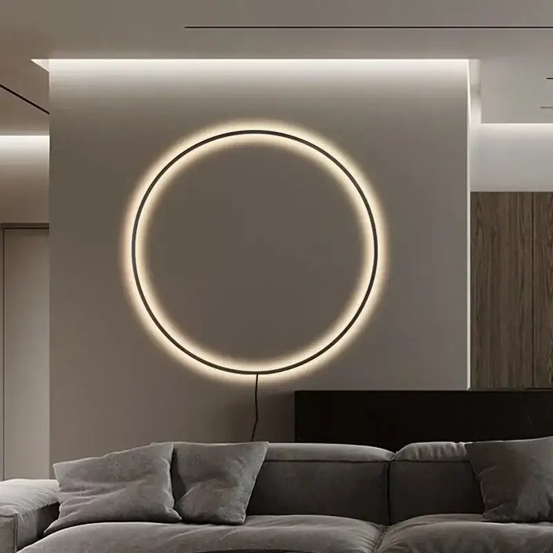 Modern oval led ring wall lamp bedroom mirror sconce