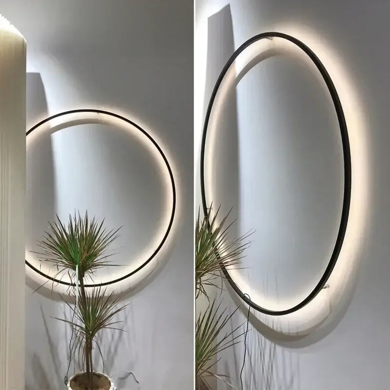 Modern oval led ring wall lamp bedroom mirror sconce