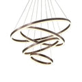 Modern matte bronze spiral led rings chandelier for dining room