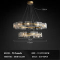 Modern gold led ripples glass cube chandelier for living room