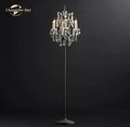 Modern rococo crystal iron floor lamp living room candle chandelier