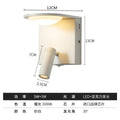 Modern black led rotary square wall lamp with usb for bedroom