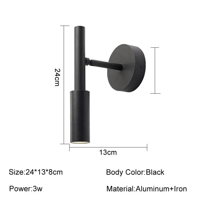 Modern black & white rotatable wall lamp bedroom spotlight