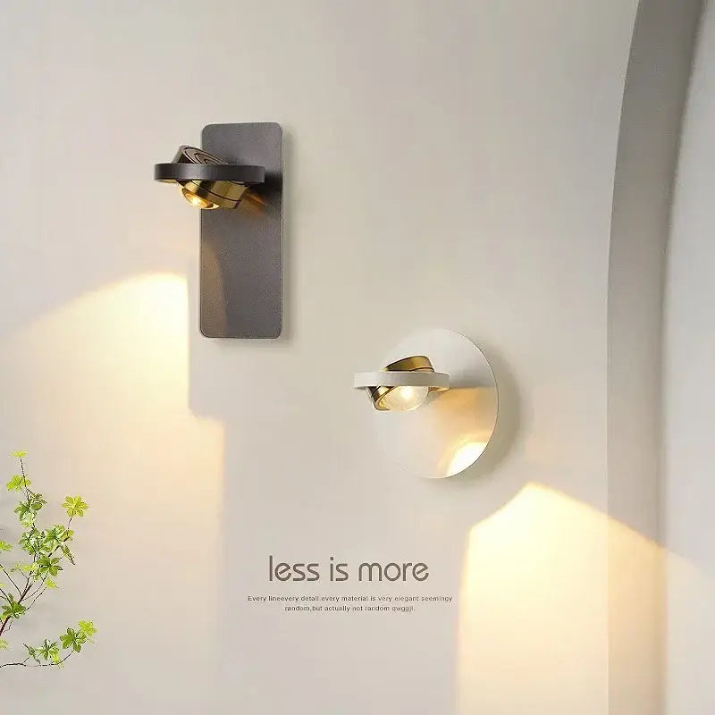Modern minimalist rotatable wall lamp for bedroom focused lighting