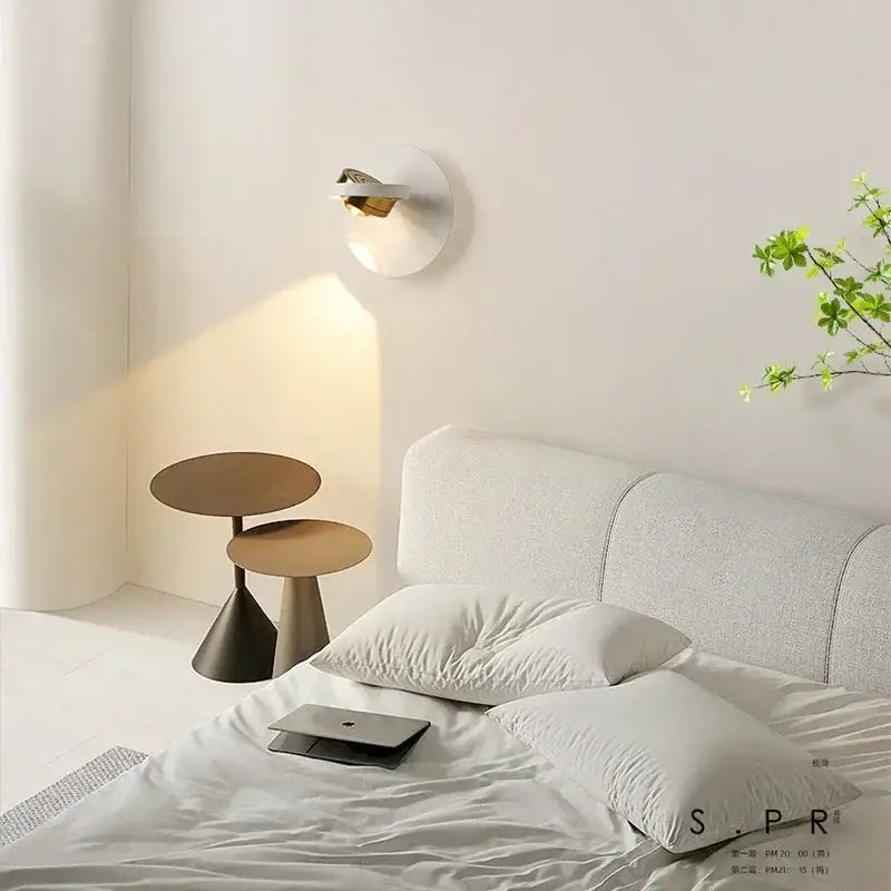 Modern minimalist rotatable wall lamp for bedroom focused lighting