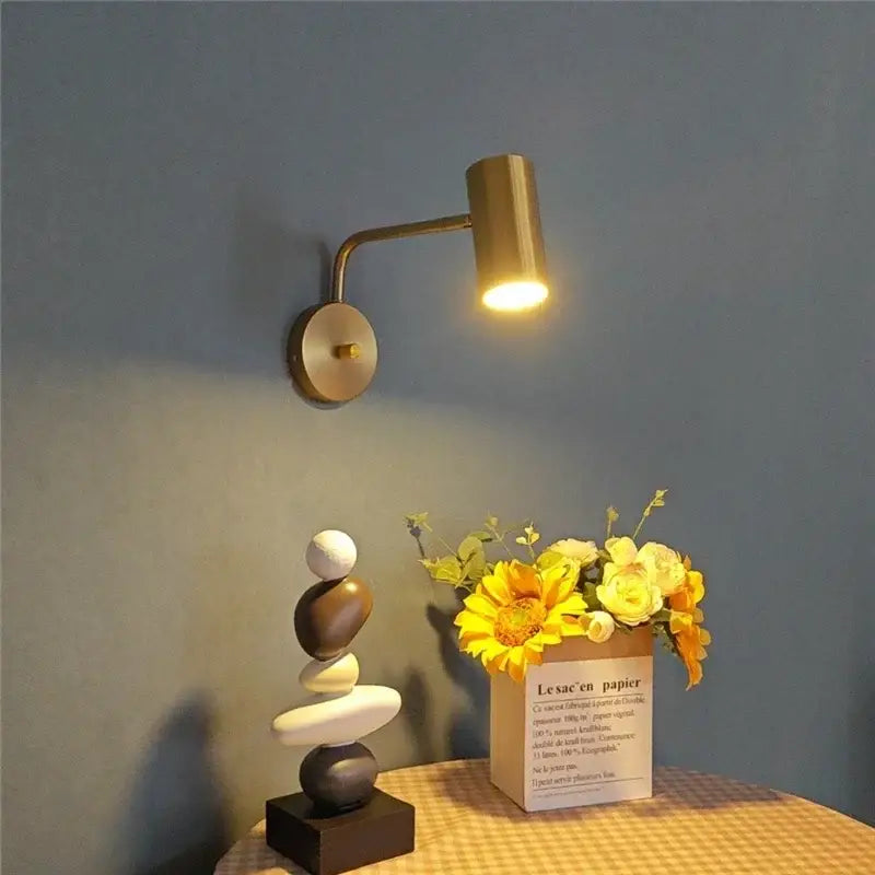 Modern brass rotatable wall lamps bedroom reading light