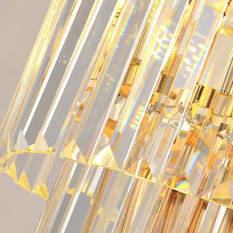 Luxury gold led rotating staircase chandelier for villa living room
