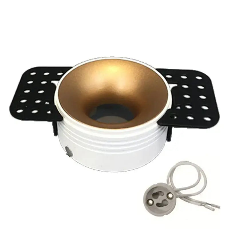 Modern white and gold round recessed ceiling mount – kitchen light set