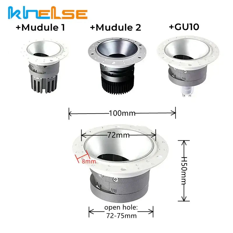 Modern white and gold round recessed ceiling mount – kitchen light set