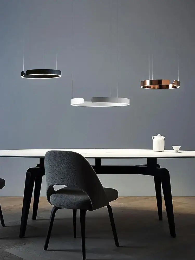 Modern minimalist led round ring chandelier for dining room