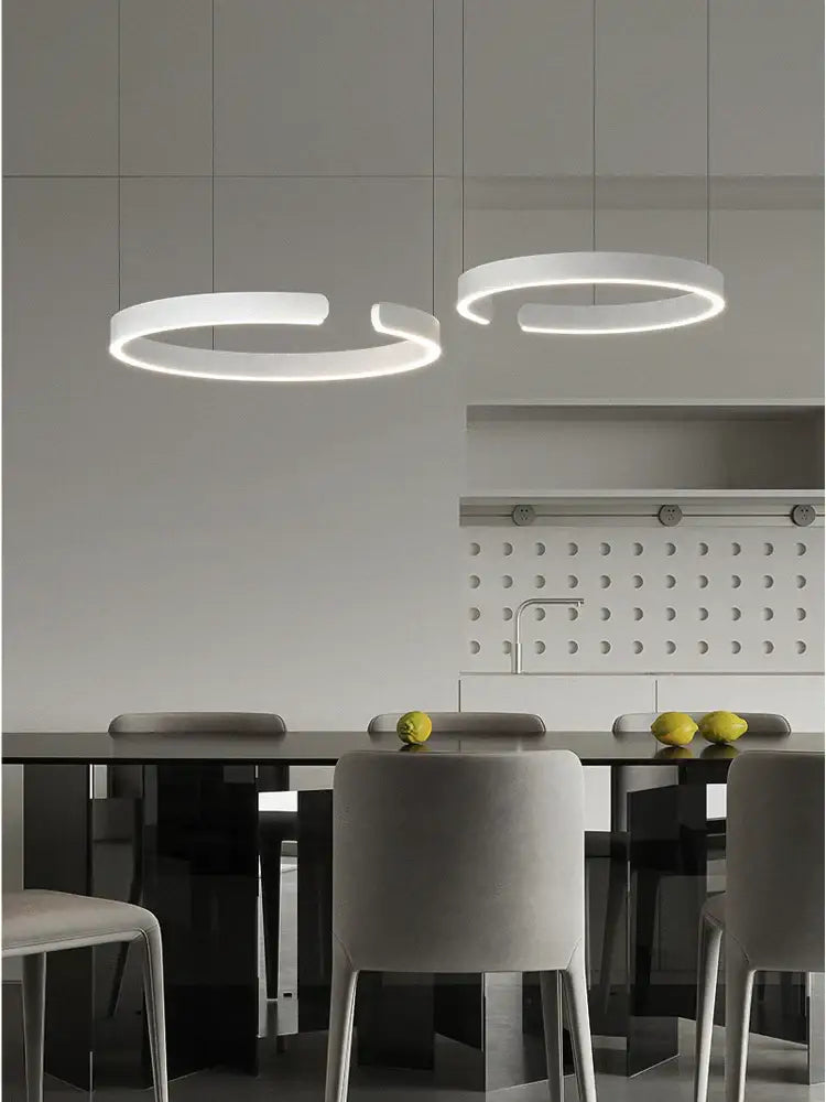 Modern minimalist led round ring chandelier for dining room