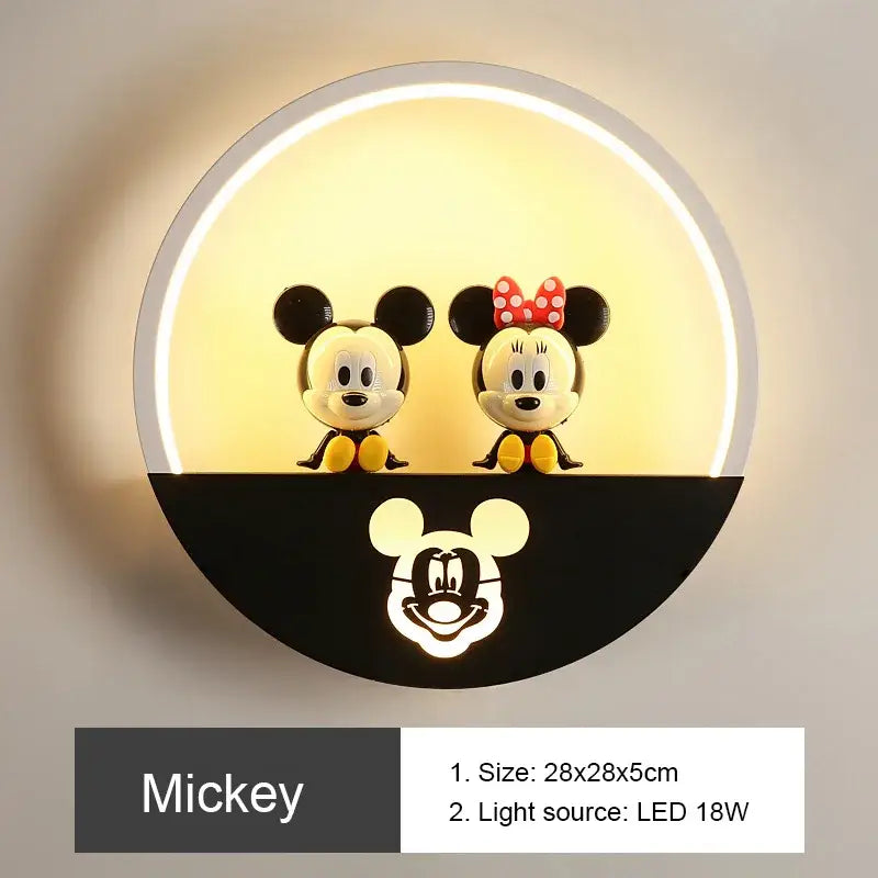 Modern round wall lamp with figurine shelf for children bedroom