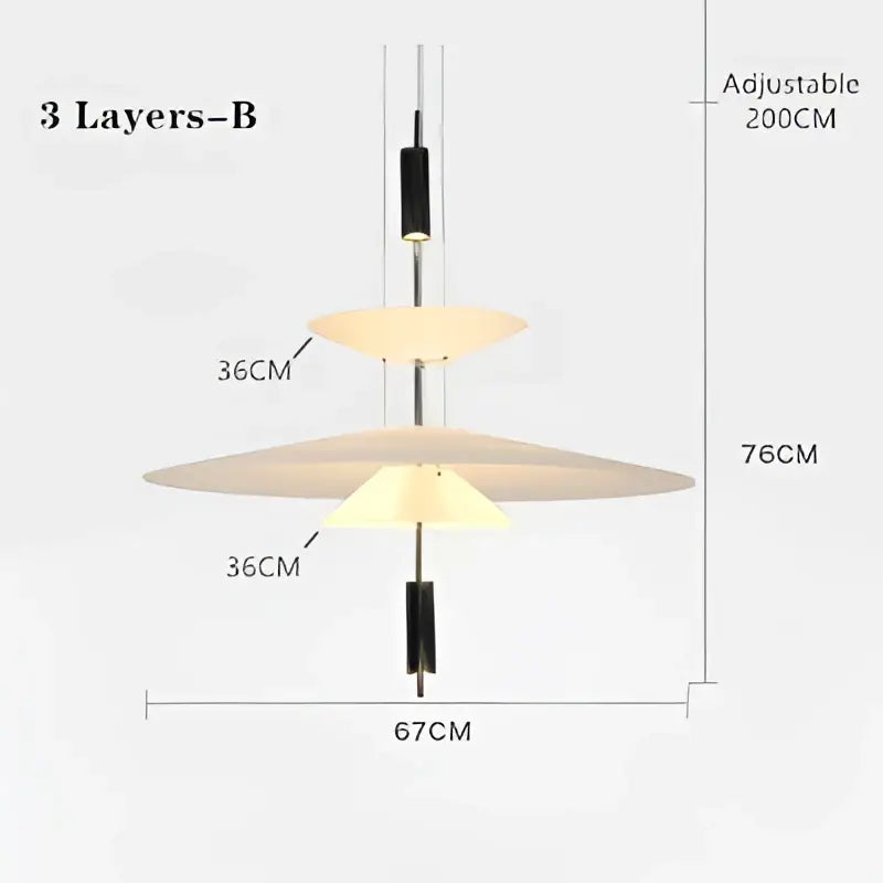 Modern white and black led saucer chandelier dining room pendant