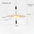 Modern tiered off-white led saucer pendant light for living room