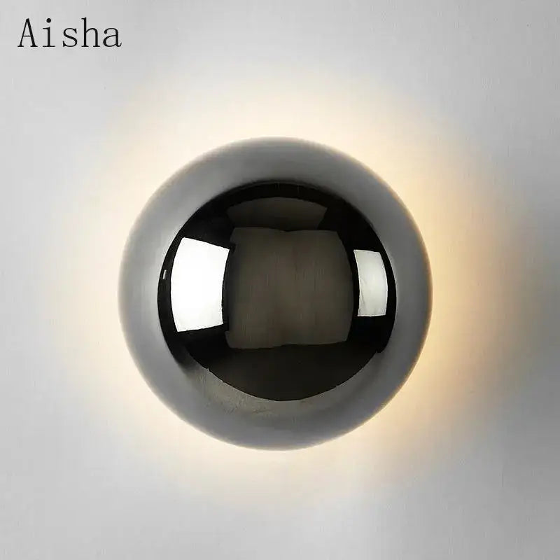 Scandinavian sconce wall lamp mirror – living room reflective decor