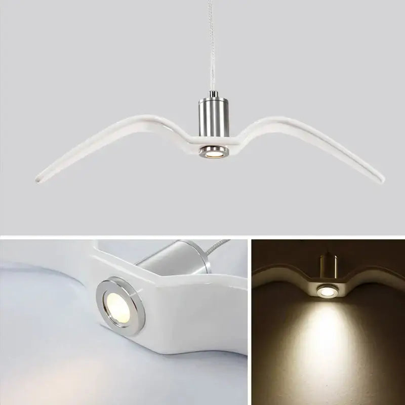Modern white led seagull chandelier – dining room pendant light