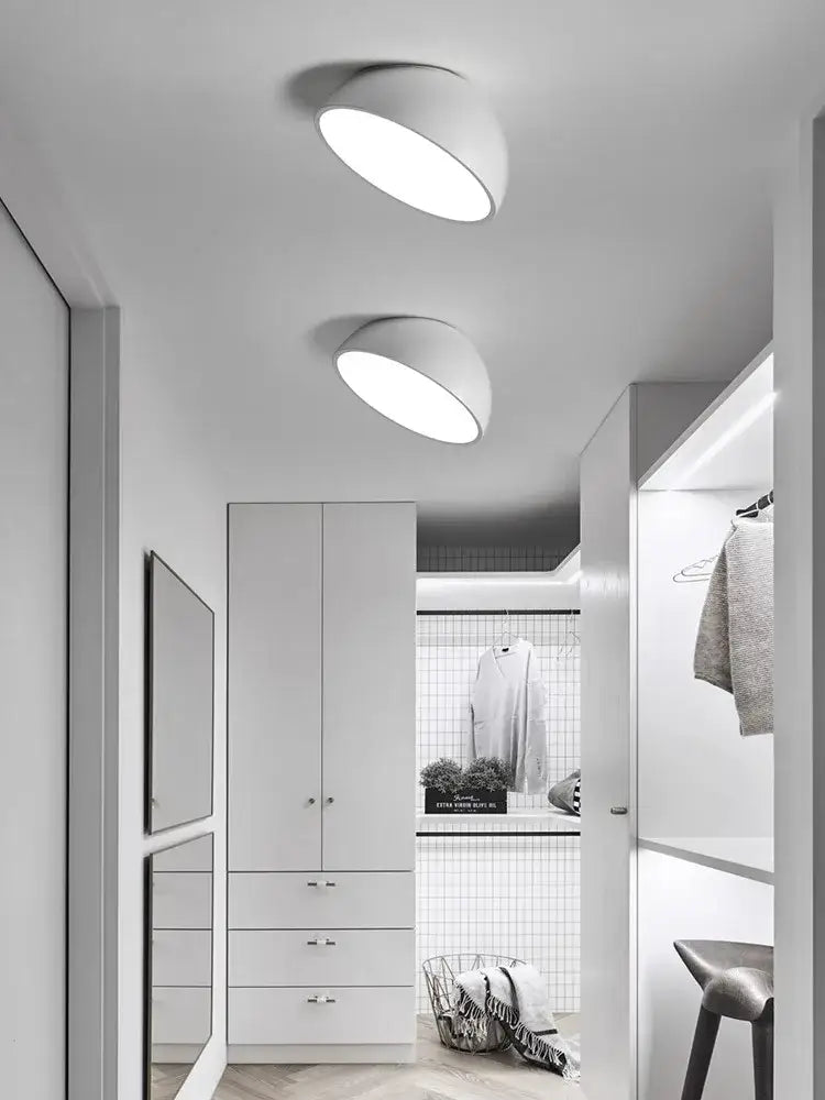 Modern white led semicircular ceiling light bedroom fixture
