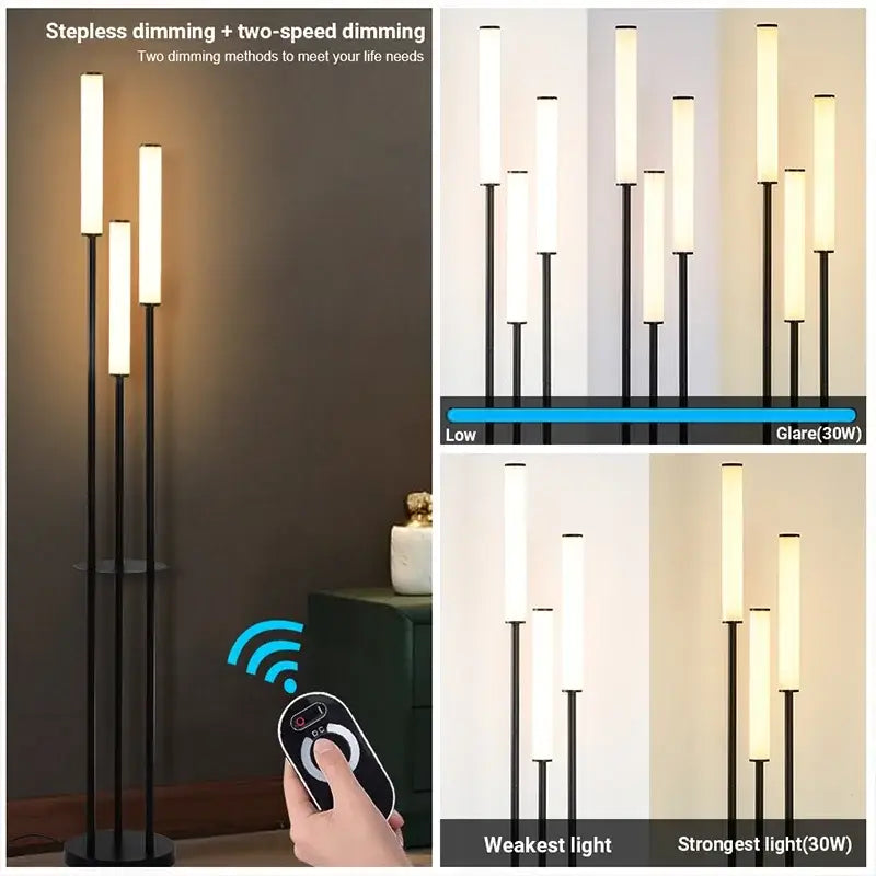 Modern black decorbites led shelf floor lamp for living room