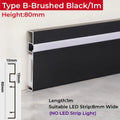 Modern wood & black led skirting aluminum profiles living room decor