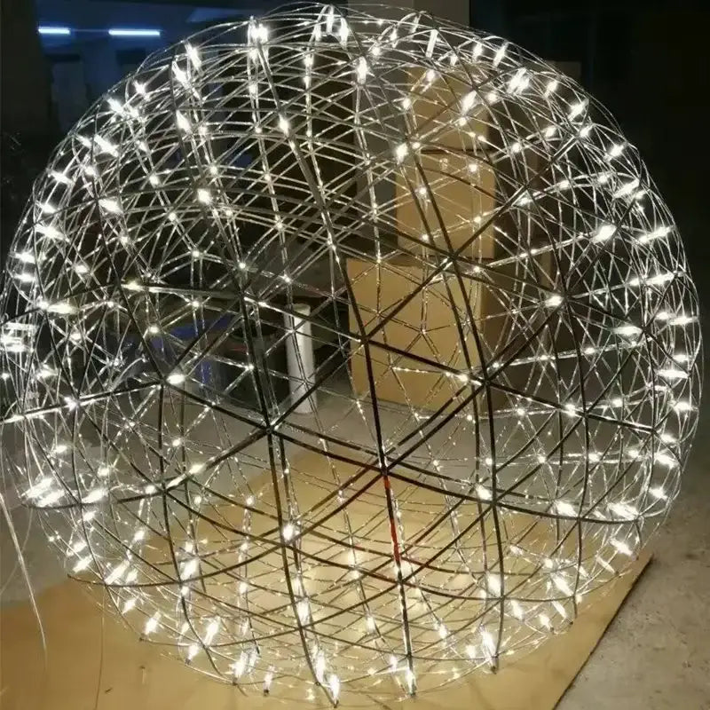 Modern golden led spark ball pendant light for living room