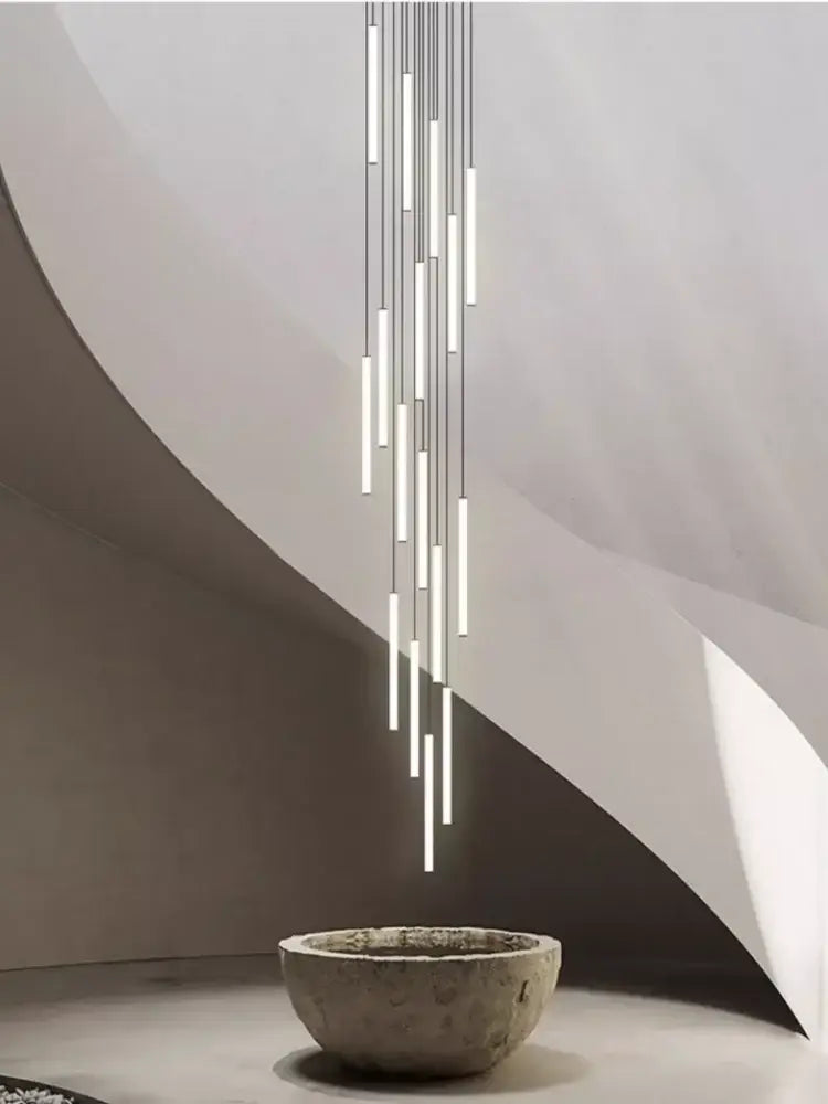 Modern black led spiral ceiling chandelier living room 50 light