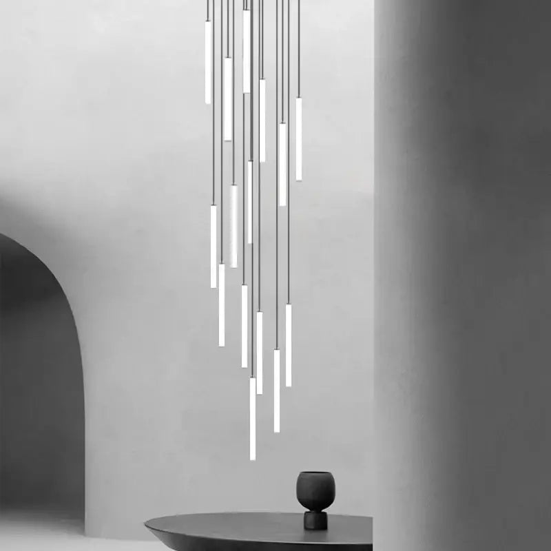 Modern black led spiral ceiling chandelier living room light