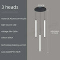 Modern black led spiral staircase chandelier – living room pendant