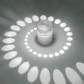 Modern silver led spiral wall light living room rgb art lamp