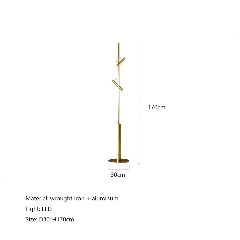 Modern black led spotlight projection floor lamp for living room