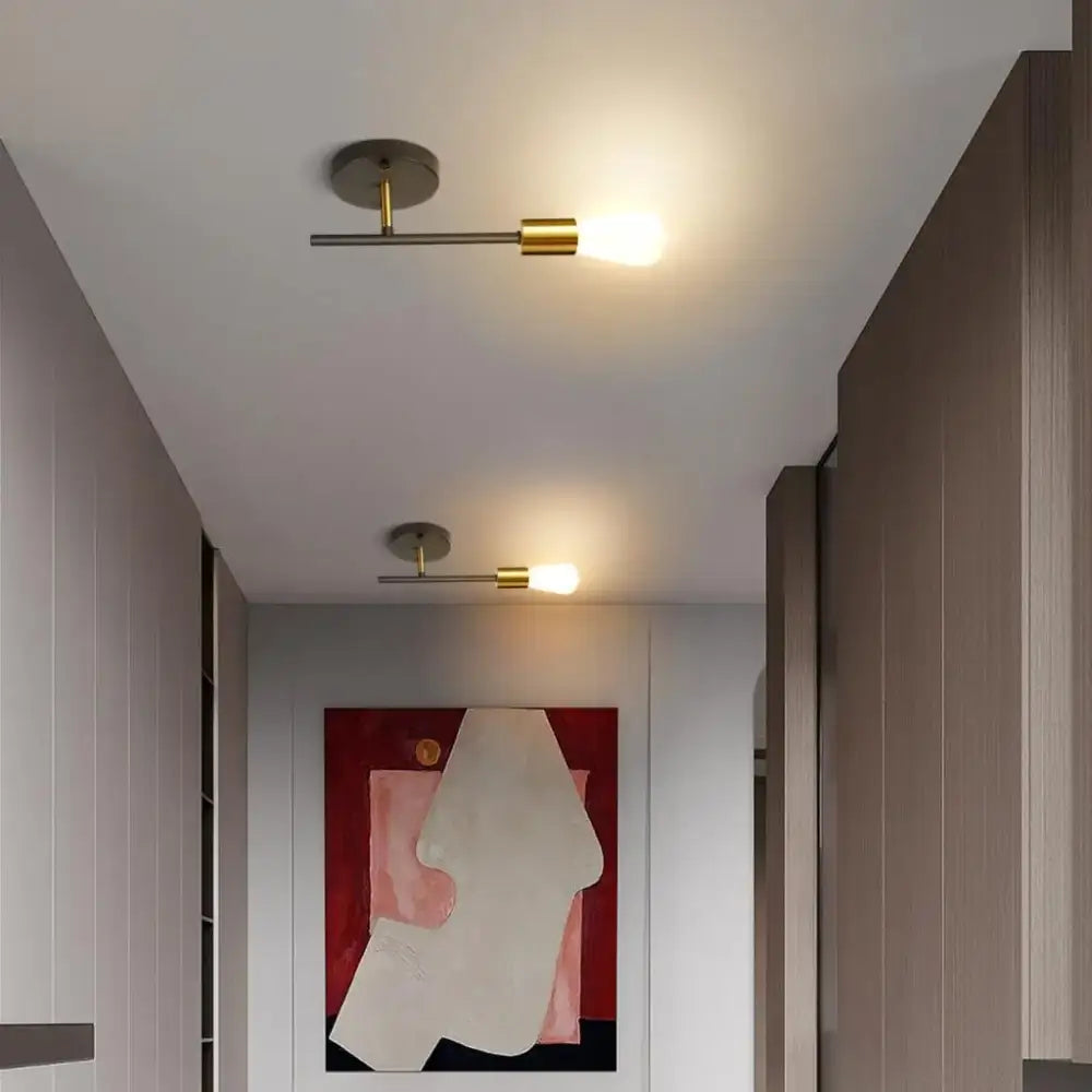 Modern black & brass led sputnik chandelier – living room ceiling light